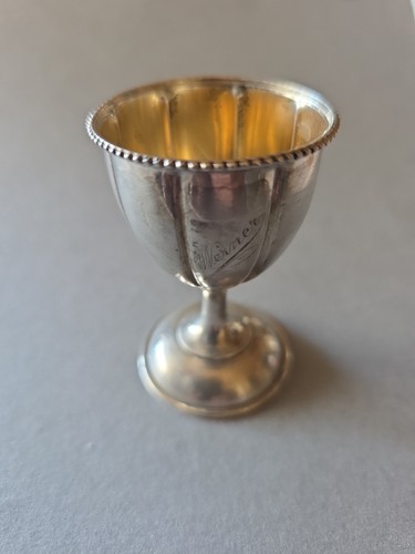Silber eierbecher perlrand - eierbecher,