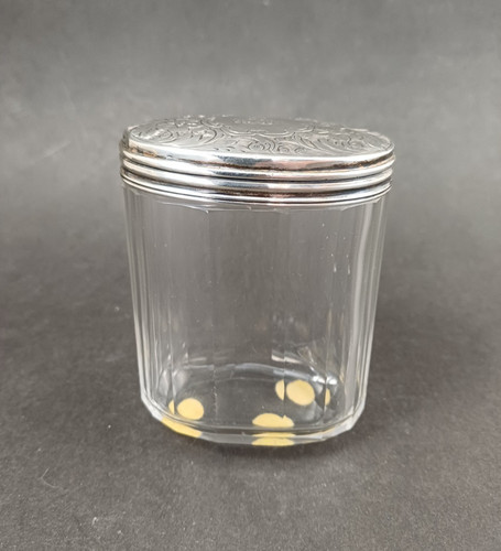 Frisiertisch dose mit - , 925er
