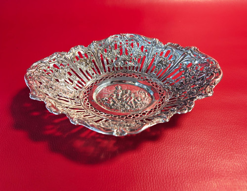 Silber zierschale mit floralem - silber,