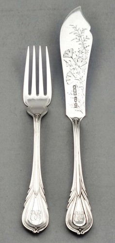 Jugendstil fischbesteck 925er - jugendstil,